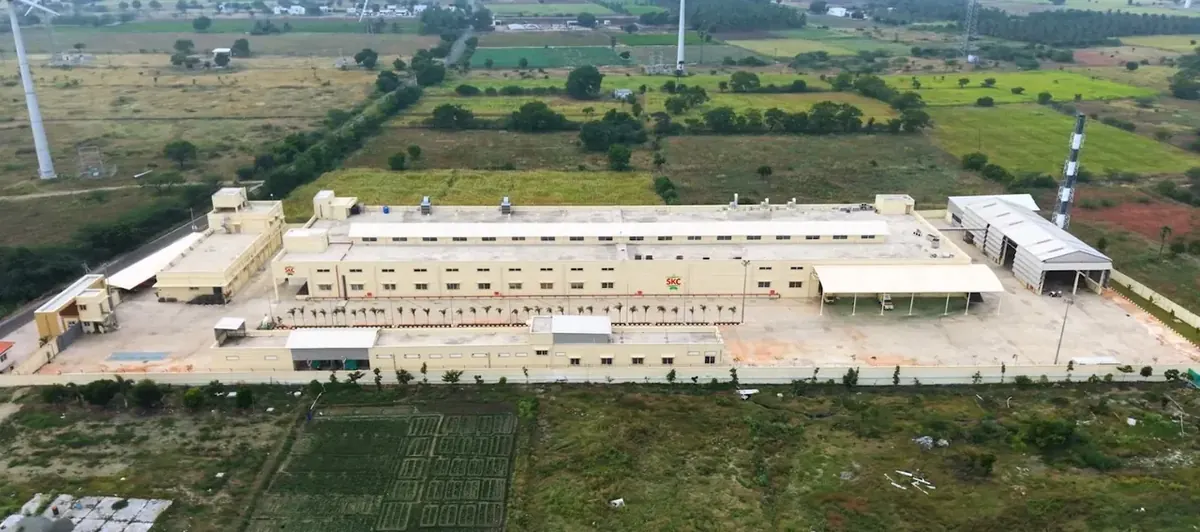 Aerial view of the A1 SKC plant in Tamil Nadu