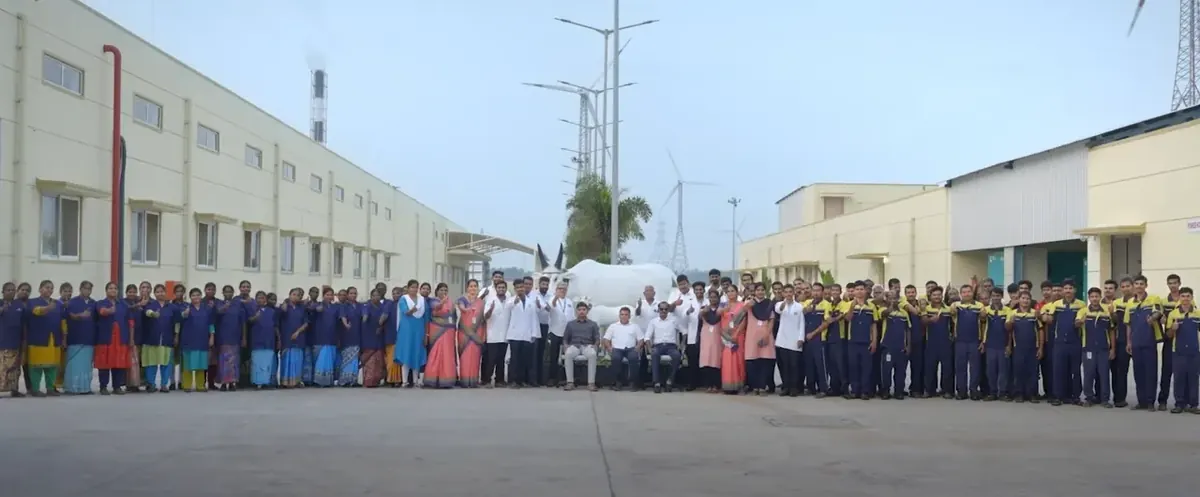A1 SKC team at the factory